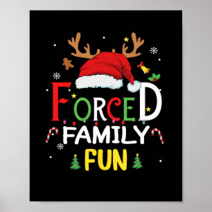 Poster Funny Santa Hat Forcé Famille Amusante Sarcastique