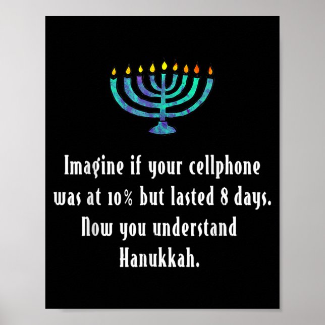 Poster Funny Sarcastic Hanukkah Chanukah Cellphone Quote  (Devant)