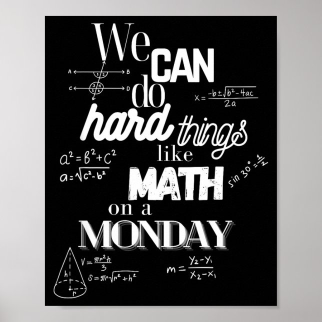 Poster Funny Sarcastic Math Teacher Quote Can (Devant)