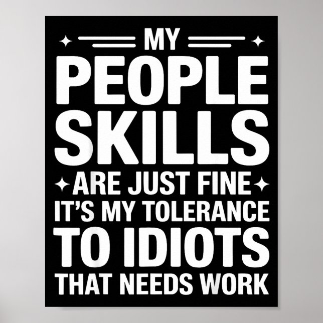 Poster Funny Sarcastic Saying Humor Introvert Workplace A (Devant)