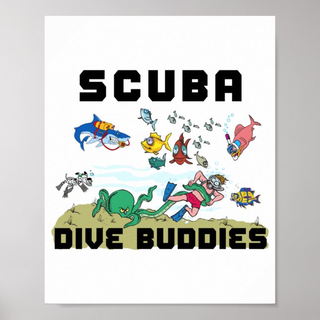 Poster Funny Scuba Dive Buddy  (Devant)