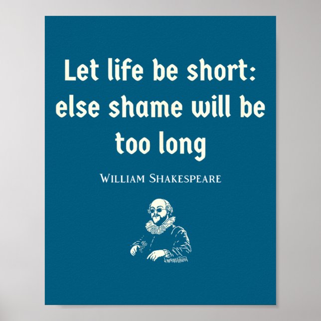 Poster Funny Shakespeare Quote Theater English Literature (Devant)