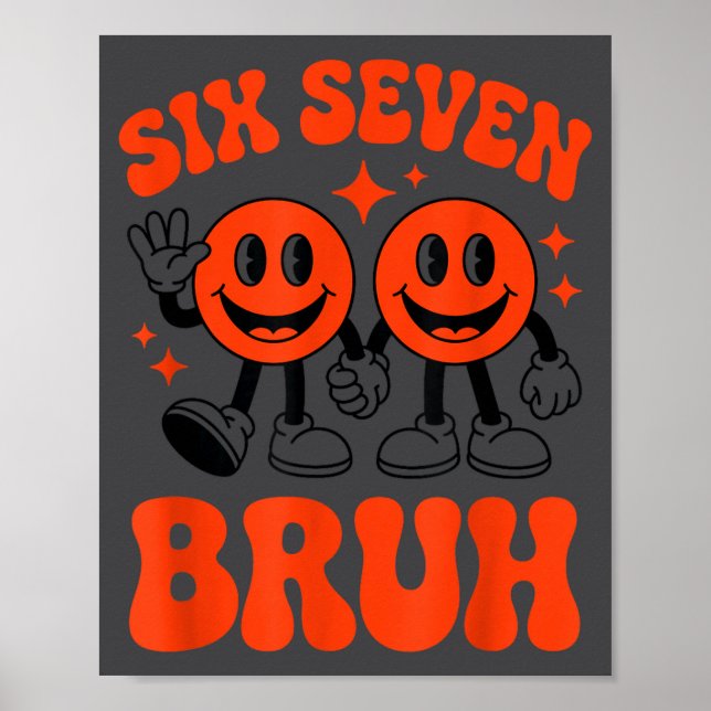 Poster Funny Six Seven 6 7 Meme Valentine Hearts Valentin (Devant)