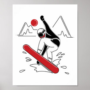 Poster Funny Snowboard Shirt - Amateurs de snowboard Gif