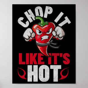 Poster Funny Spicy Chili Karate Design Chili Poivre Humou