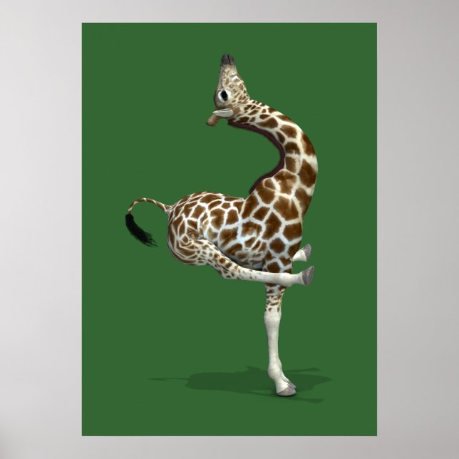 Poster Funny Sporty Giraffe (Devant)