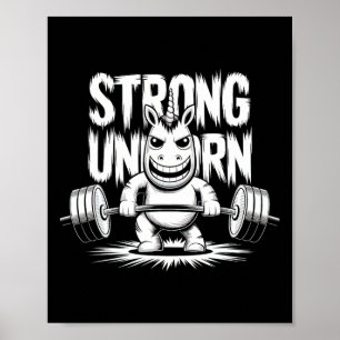 Poster Funny Strong Crucifix Lifting Unicorn