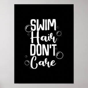 Poster Funny Swim Cheveux Pas De Soin Cadeau