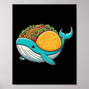 Poster Funny Tacos Baleine Océan Enfants Hommes Femmes Ci