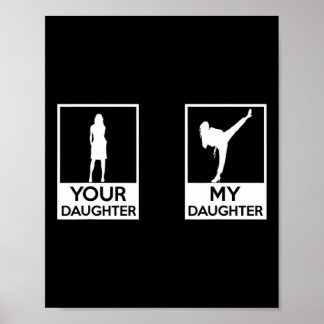 Poster Funny Taekwondo Maman Papa Arts Martiaux Karate-gi