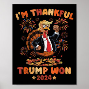 Poster Funny Thanksgiving 2024 Le gagnant de l'élection S