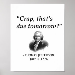 Poster Funny Thomas Jefferson Usa Histoire Enseignant Étu