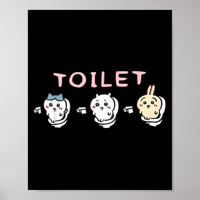 Poster Funny Toilet Time Chikawa Meme  (Devant)