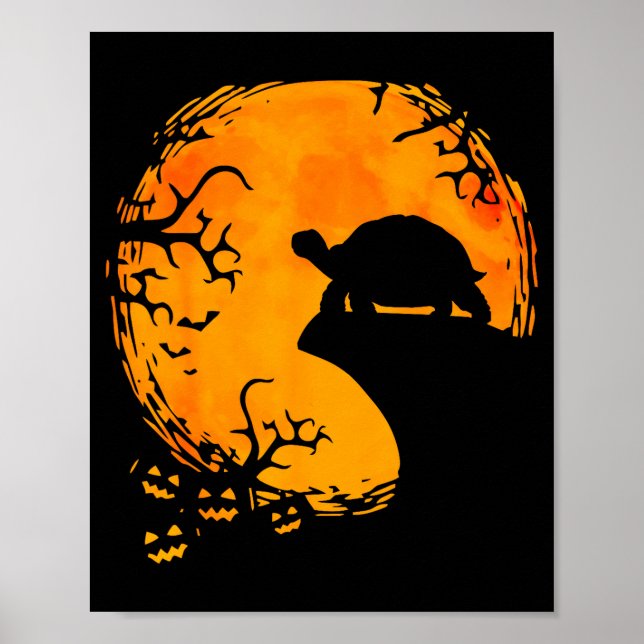 Poster Funny Tortoise Halloween Silhouette Soky Tortoise  (Devant)