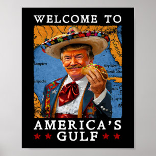 Poster Funny Trump 2025 Mexique Taco Bienvenue à l'Amériq