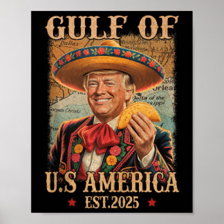 Poster Funny Trump Chemise Amériques Golfe Est 2025 Trump