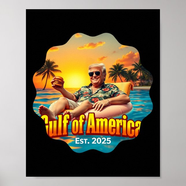 Poster Funny Trump Chemise Golfe Des États-Unis Amérique  (Devant)