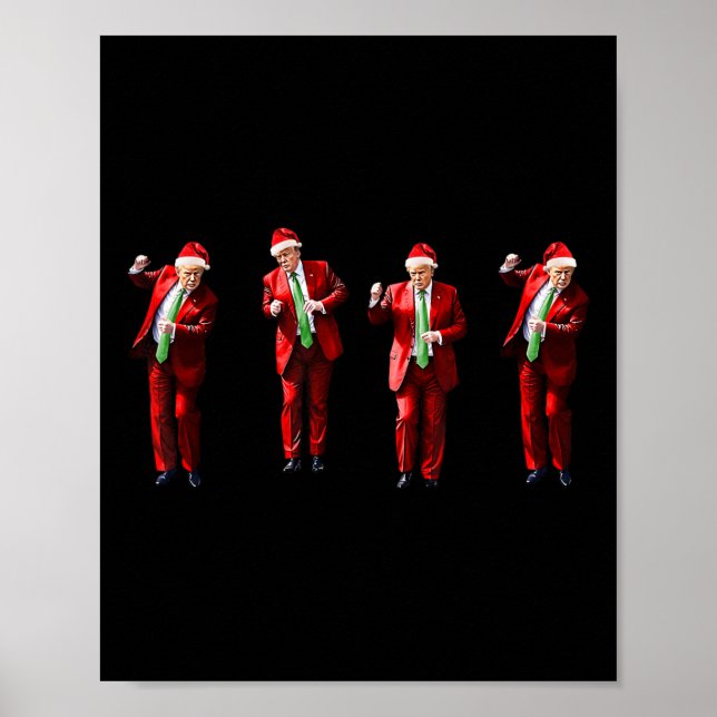 Poster Funny Trump Dance Santa Claus Christmas Xmas Pajam (Devant)