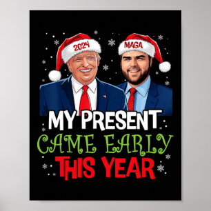 Poster Funny Trump Noël est arrivé au début de cette anné