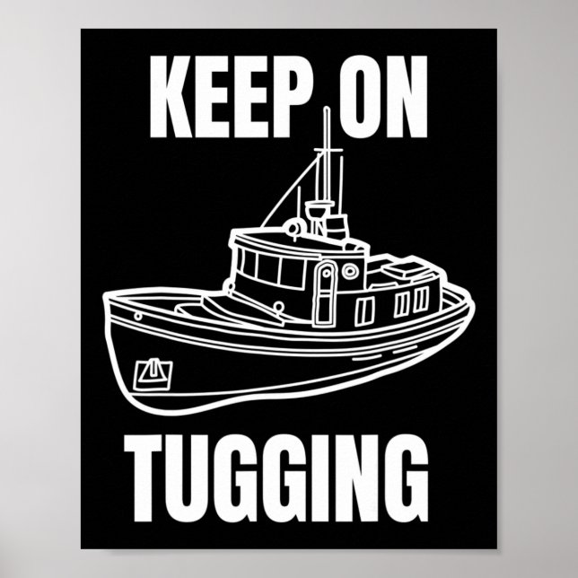 Poster Funny Tug Boat Captain Graphic  (Devant)