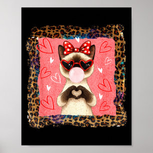 Poster Funny valentine siamois coeur mains bulle noeud pa