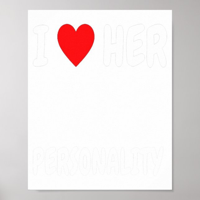 Poster Funny Valentine's Day Couple Matching I Love Her I (Devant)