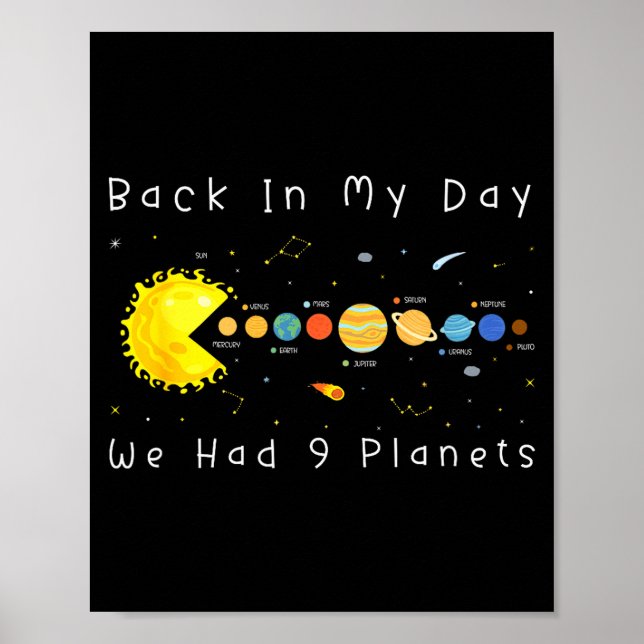 Poster Funny Video Games Back In My Day We Had Nine Plane (Devant)