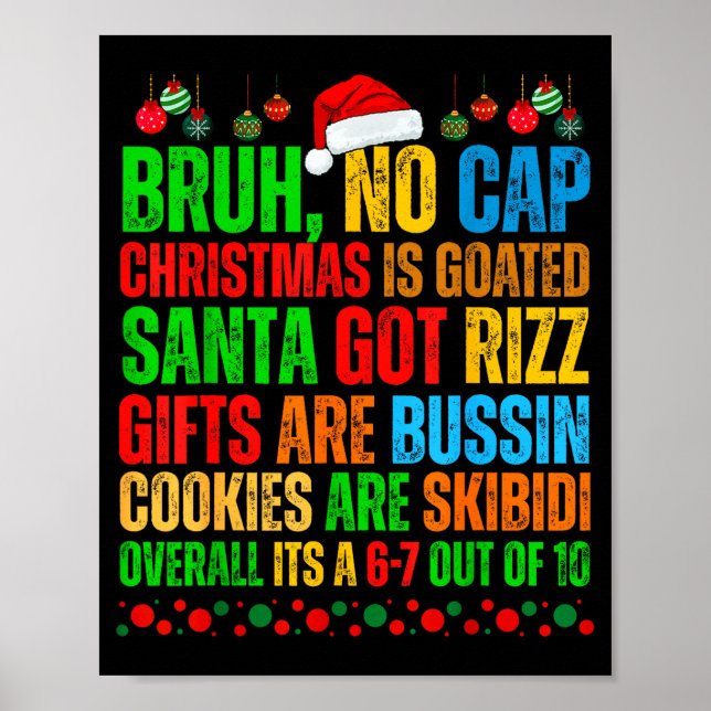 Poster Funny Xmas School Generation Alpha Gen A Slang Chr (Devant)