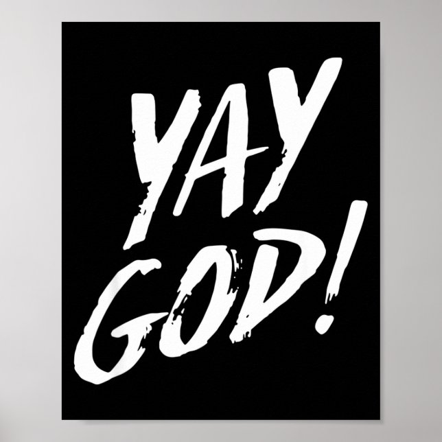 Poster Funny Yay God Graphic Jesus Christian Religion Gif (Devant)