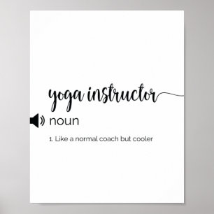 Poster Funny Yoga Instructeur définition
