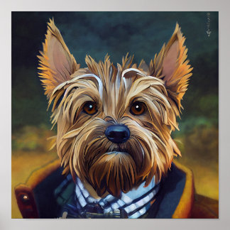 Poster Funny Yorkshire Terrier Anthropomorphique Chien Ar