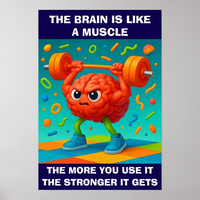 Poster Funny Your Brain Is Like a Muscle (Devant)