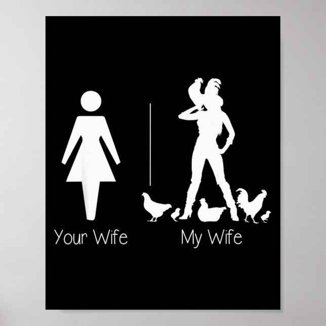 Poster Funny Your Wife My Wife Chicken Lady Shirt, Farm L (Devant)