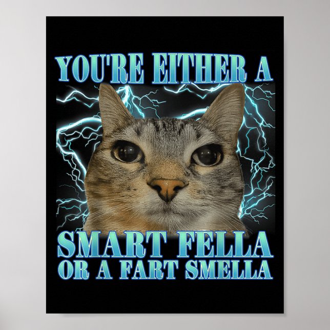 Poster Funny You're Either A Smart Fella Or A Fart Smella (Devant)