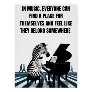Poster Funny Zebra, Poster Musique Rétro