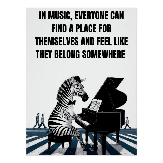 Poster Funny Zebra, Poster Musique Rétro (Devant)