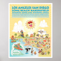 Poster für 16x20 Städte in Südkalifornien