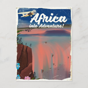 Poster für afrikanische Wasserfälle Postkarte