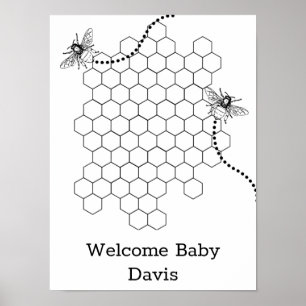 Poster für das Gästebuch zur Babyparty