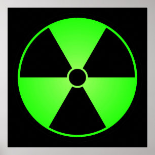 Poster für das Symbol der grünen Strahlung
