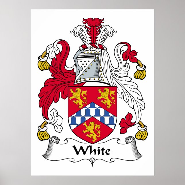 Poster für das weiße Familienwappen (Vorne)