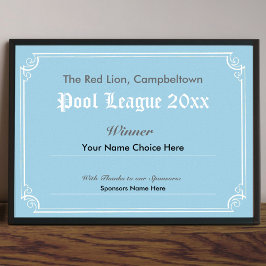 Poster für den Gewinner des Pool-Wettbewerbs