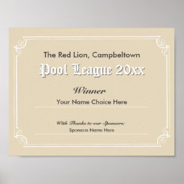 Poster für den Gewinner des Pool-Wettbewerbs