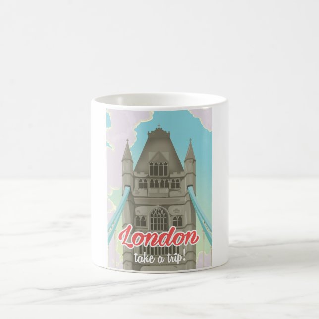 Poster für den Urlaub in London Bridge Kaffeetasse (Mittel)