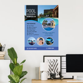 Poster für die Reinigung von Schwimmbecken