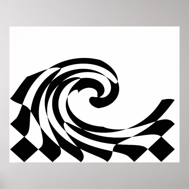 Poster für die Wave des Schachbretts (Vorne)