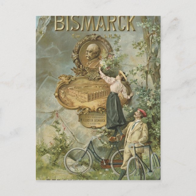 Poster für die Werbespots der Fahrrad Werke Bismar Postkarte (Vorderseite)
