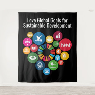 Poster für globale Ziele Sinnvolle Personalisierte Wandteppich