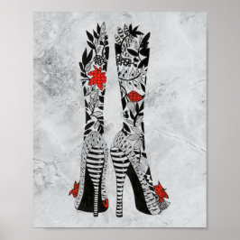 Poster für hochgehärtete Stiletto-Mode