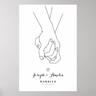 Poster für Hochzeitskunst Hände der Liebe
